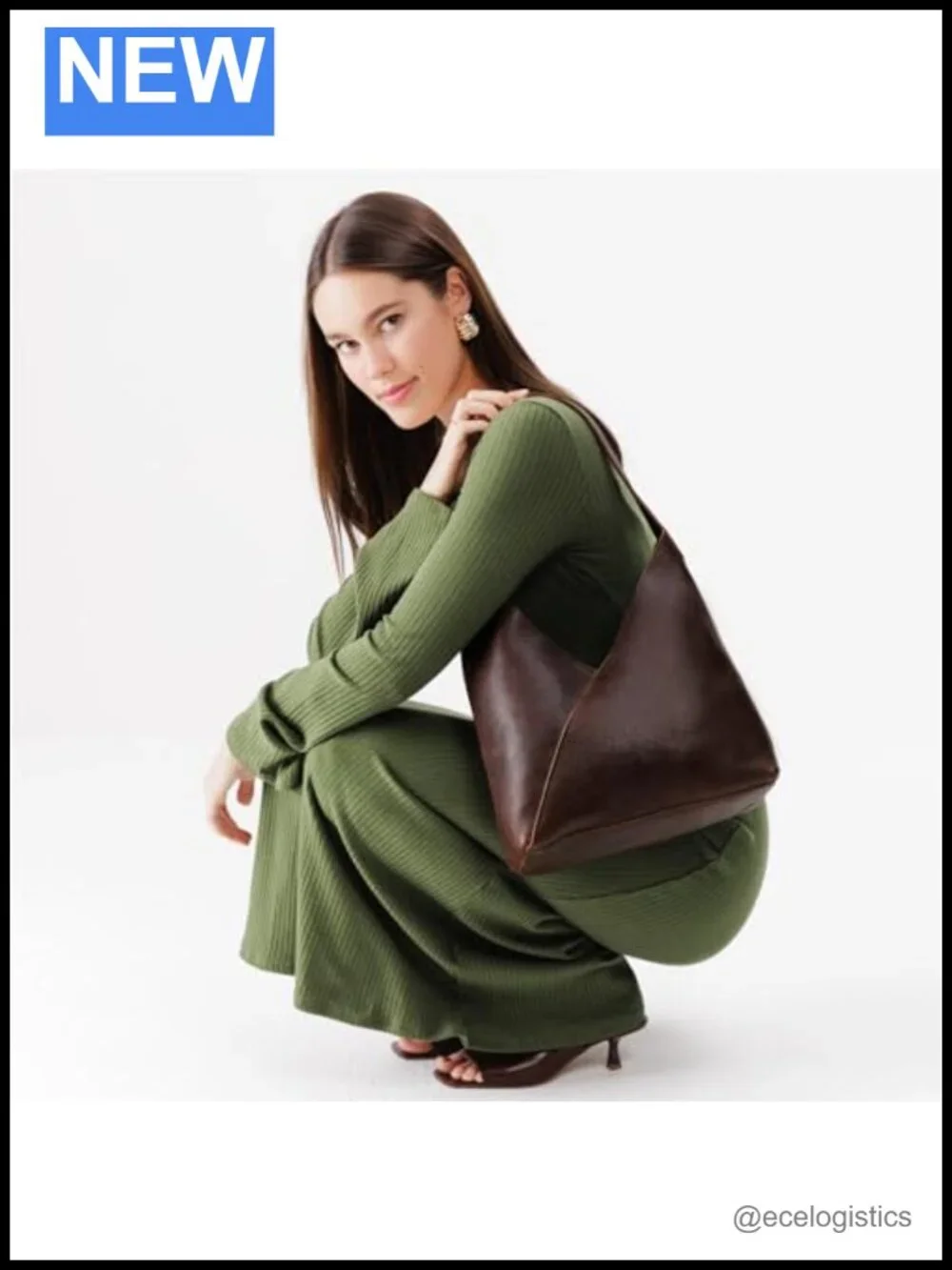 Handmade Full Grain Leather Slouchy Shoulder Bag Crossbody